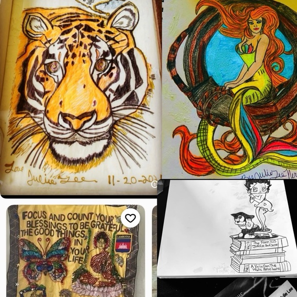 ( 0353) Women Mermaid Vibrant Orange Mermaid Graphic T-Shirt - Picture 9 of 9